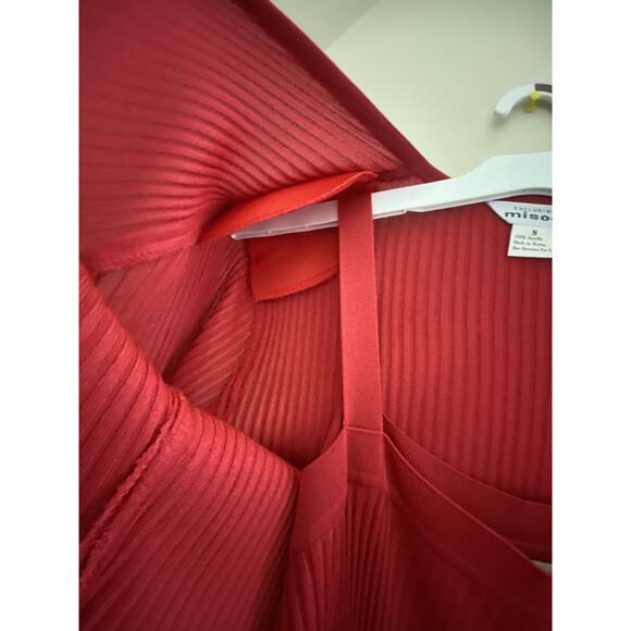 Misook Womens 2PC Red Dress Ribbed Long Line Cardigan Knit - Picture 4 of 8